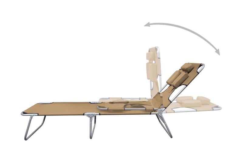 Solsäng med nackstöd hopfällbar taupe - Brun - Utemöbler & utemiljö - Utestol & trädgårdsstol - Solsäng & solvagn