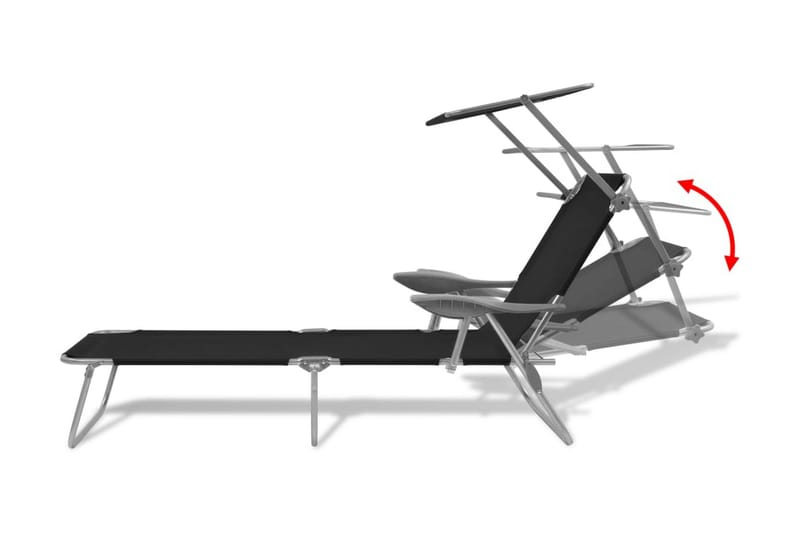 Solsäng med tak stål svart - Svart - Utemöbler & utemiljö - Utestol & trädgårdsstol - Solsäng & solvagn