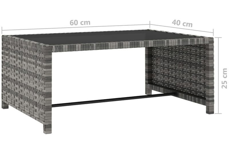 Solsängar 2 st med bord konstrotting grå - Grå - Utemöbler & utemiljö - Utestol & trädgårdsstol - Solsäng & solvagn