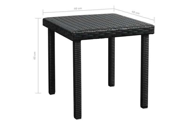 Solsängar 2 st med bord konstrotting svart - Svart - Utemöbler & utemiljö - Utestol & trädgårdsstol - Solsäng & solvagn