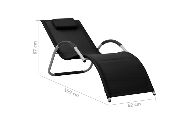 Solsängar textilen 2 st svart och grå - Svart - Solsäng & solvagn