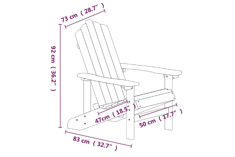 Adirondackstol HDPE antracit - Antracit - Utemöbler & utemiljö - Utestol & trädgårdsstol - Solstol - Däckstol