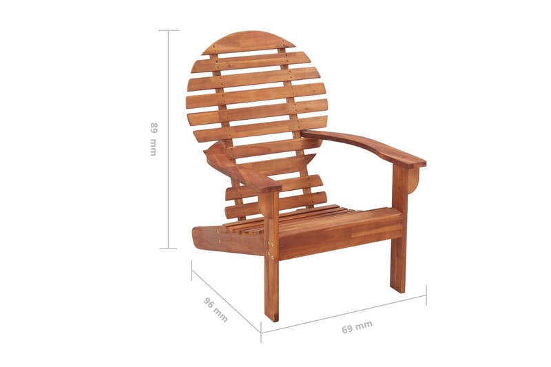 Adirondackstol massivt akaciaträ - Brun - Utemöbler & utemiljö - Utestol & trädgårdsstol - Solstol - Däckstol