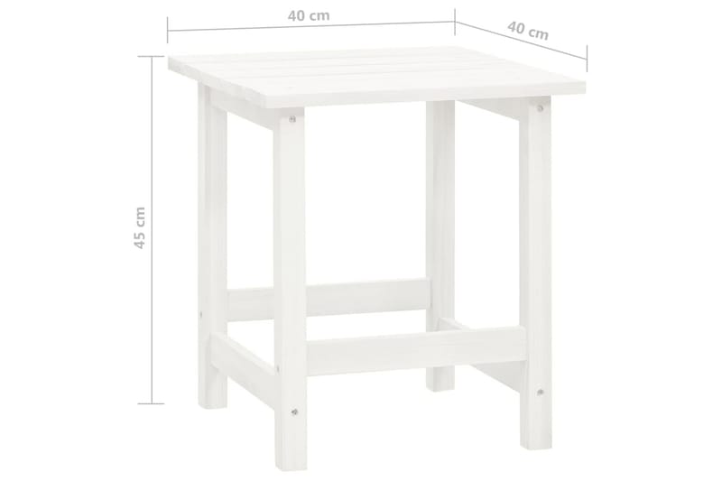 Adirondackstol med bord massivt granträ vit - Vit - Utemöbler & utemiljö - Utestol & trädgårdsstol - Solstol - Däckstol