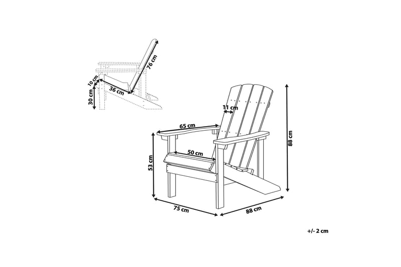 Däckstol Adirondack 88|75|88 cm - Gul - Utemöbler & utemiljö - Utestol & trädgårdsstol - Solstol - Däckstol