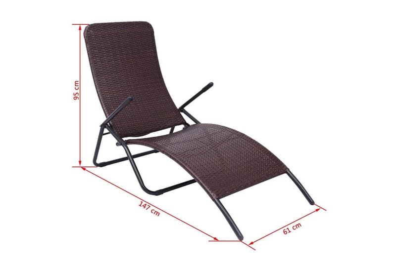 Hopfällbar solstol konstrotting brun - Brun - Utemöbler & utemiljö - Utestol & trädgårdsstol - Solstol