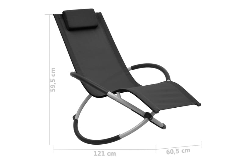 Solstol för barn stål svart - Svart - Utemöbler & utemiljö - Utestol & trädgårdsstol - Solstol