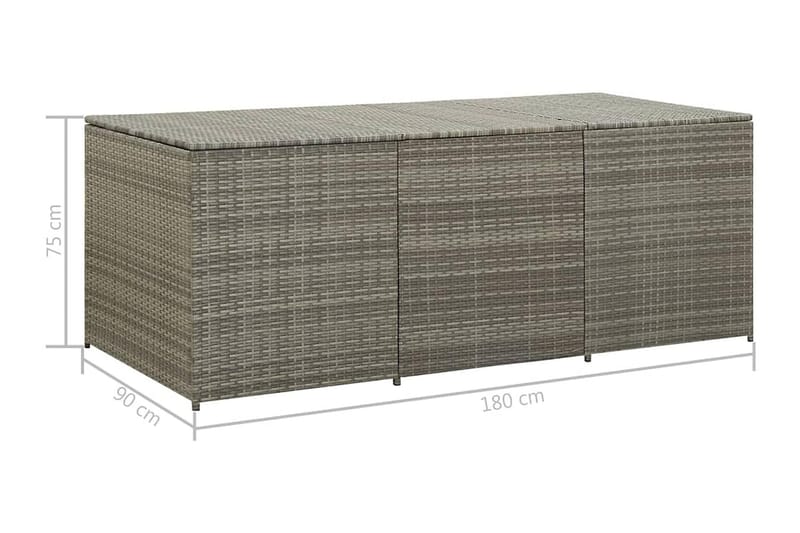 Dynbox konstrotting 180x90x75 cm grå - Grå - Utemöbler & utemiljö - Utomhusförvaring - Dynförvaring - Dynbox & dynlåda