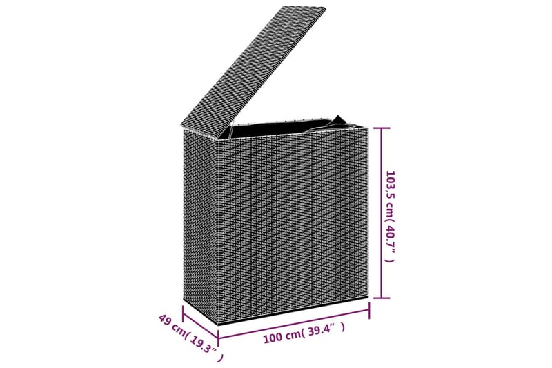 Dynbox PE-rotting 100x49x103,5 cm svart - Svart - Dynbox & dynlåda