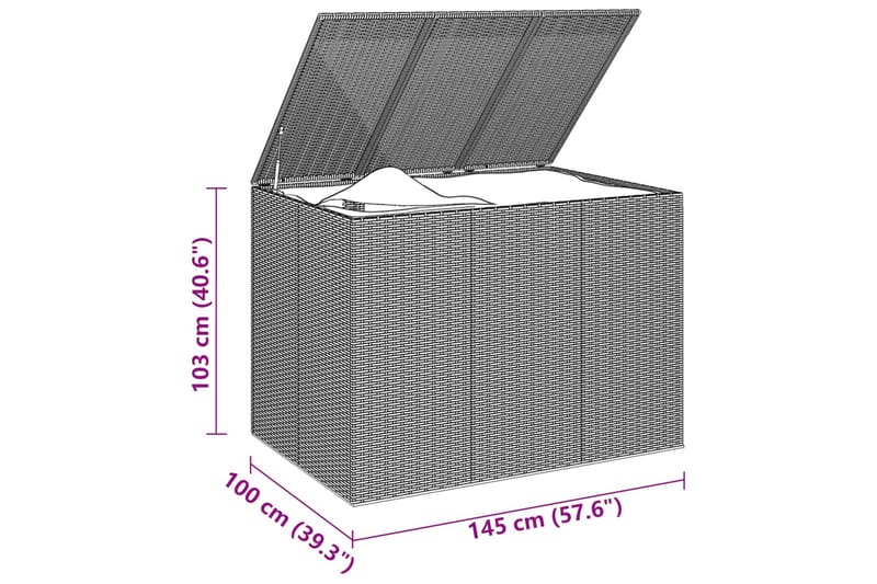 Dynbox PE-rotting 145x100x103 cm svart - Svart - Utemöbler & utemiljö - Utomhusförvaring - Dynförvaring - Dynbox & dynlåda