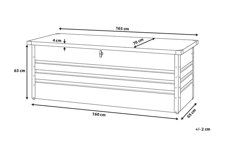 Dynlåda Cebrosa 165 cm - Vit - Utemöbler & utemiljö - Utomhusförvaring - Dynförvaring - Dynbox & dynlåda