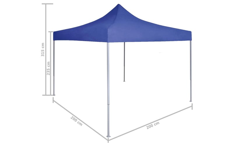 Hopfällbart partytält 2x2 m stål blå - Blå - Utemöbler & utemiljö - Utomhusförvaring - Trädgårdstält & förvaringstält