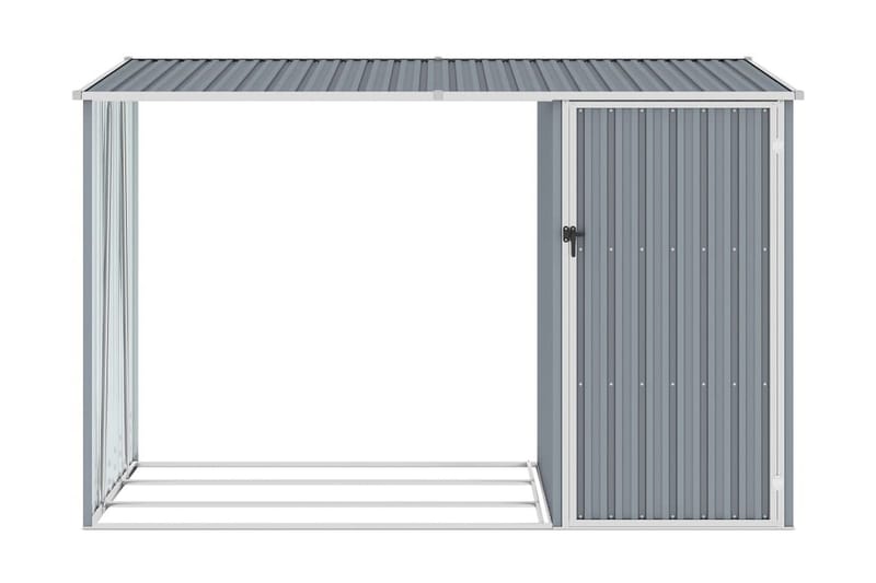 Vedskjul grå 245x98x159 cm galvaniserat stål - Grå - Utemöbler & utemiljö - Utomhusf�örvaring - Vedförvaring