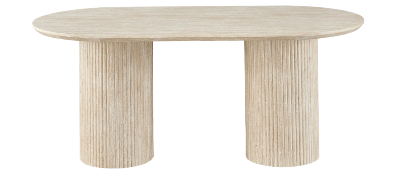 Ovalt Matbord Uppveda 180x90 cm Travertin Utseende, Beige